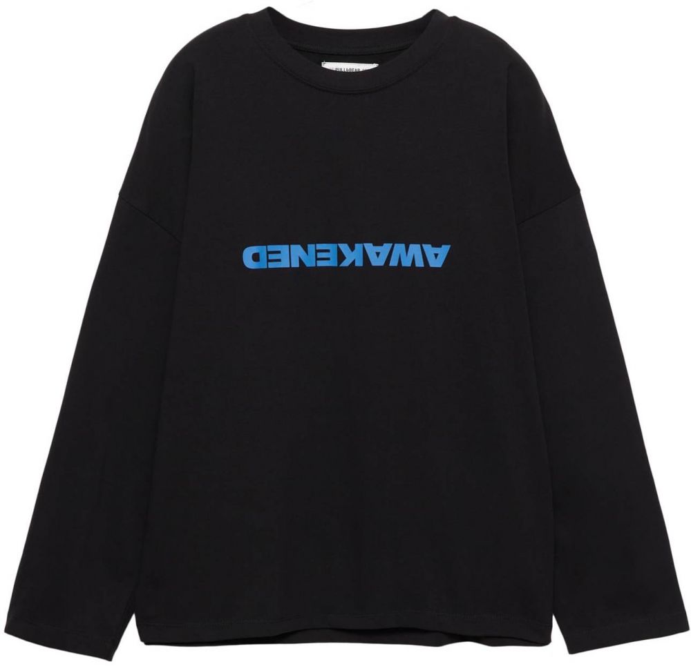 Pull&Bear Tričko 'CIUDADES'  modrá / čierna / biela