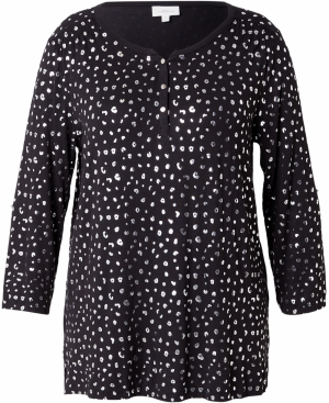 ONLY Carmakoma Tričko 'CARERIN'  čierna / strieborná