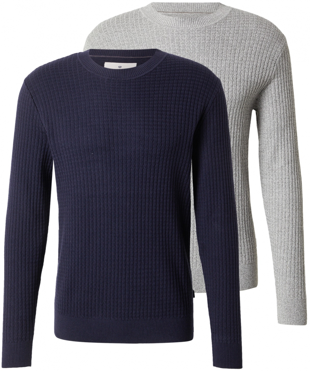 Jack & Jones Premium Sveter 'JPRBLUBARKLEY'  tmavomodrá / sivá