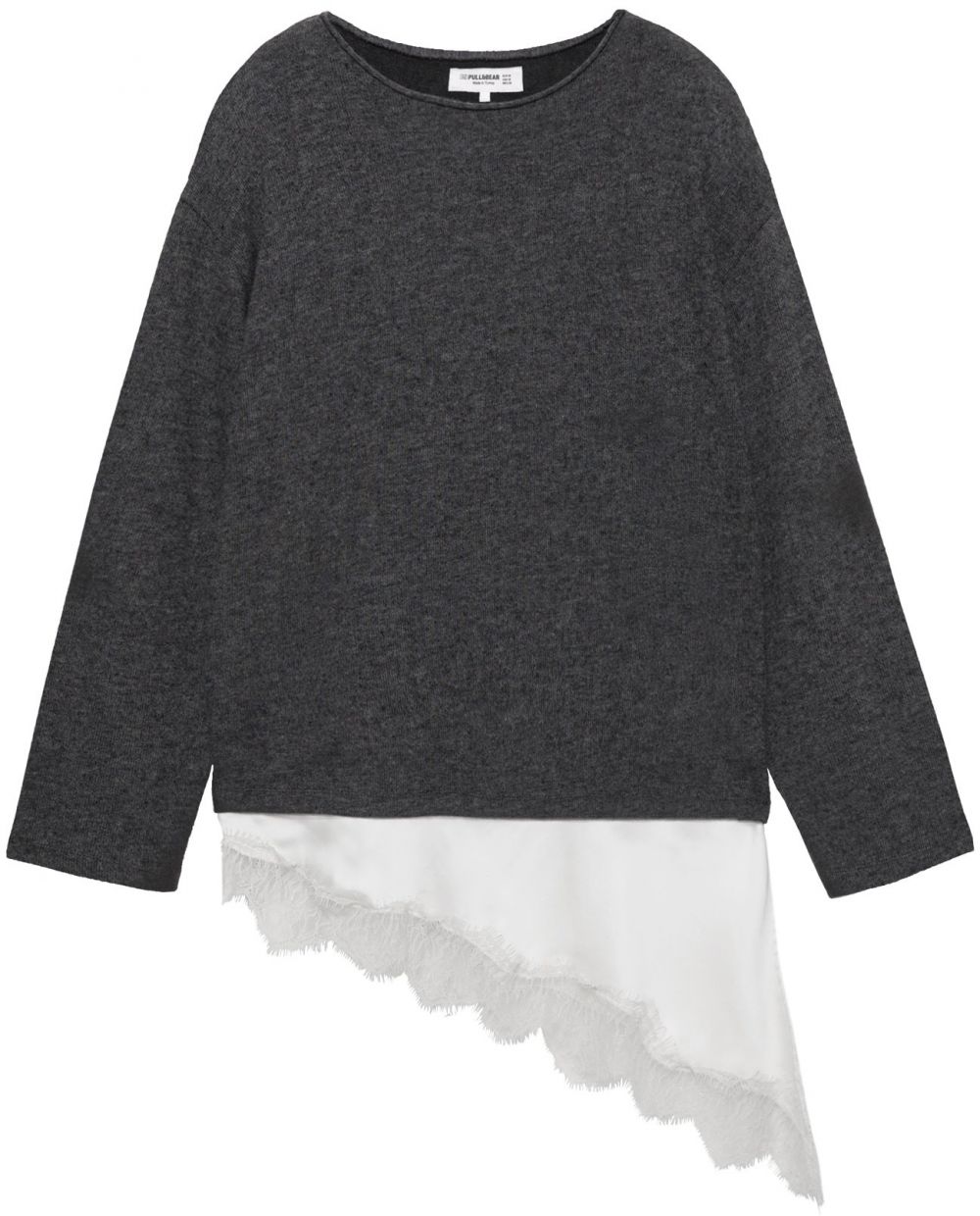 Pull&Bear Sveter  tmavosivá / šedobiela