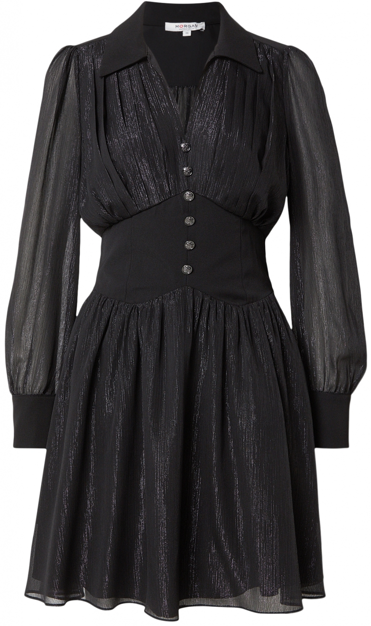 Morgan Košeľové šaty '252-ROPLAM'  čierna