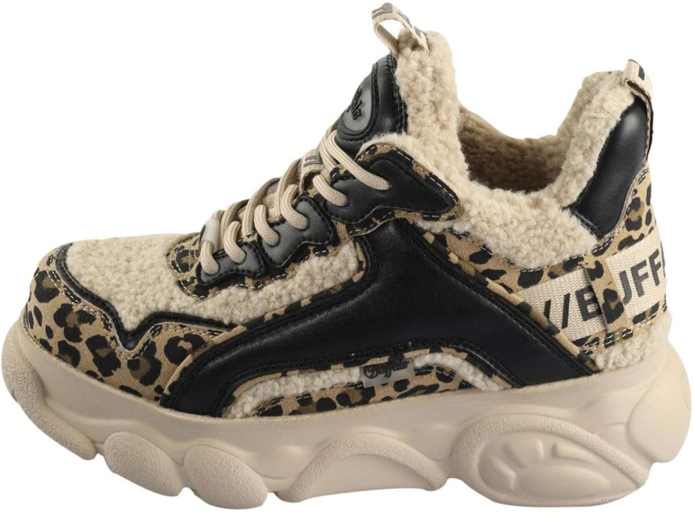 BUFFALO Šnurovacie členkové čižmy 'CLD CHAI'  krémová / čierna