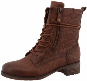 MUSTANG Šnurovacie členkové čižmy  hnedá