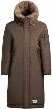 khujo Zimný kabát 'Oliva'  čokoládová / brokátová