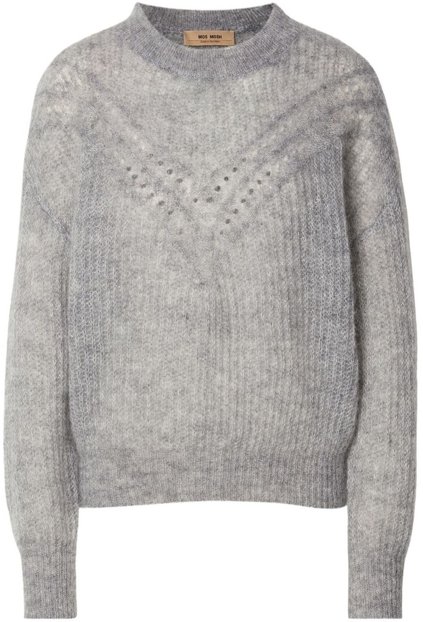 MOS MOSH Sveter 'Sigva'  sivá melírovaná