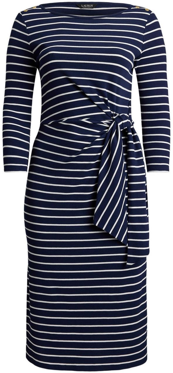 Lauren Ralph Lauren Plus Šaty 'VAYRA'  námornícka modrá / biela