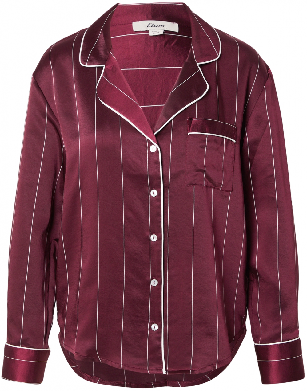 ETAM Pyžamo 'Dayana'  vínovo červená / biela