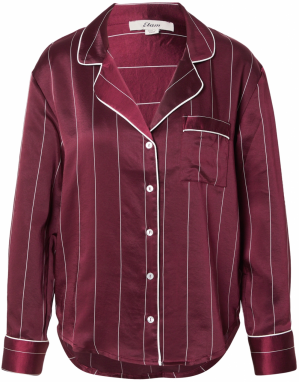 ETAM Pyžamo 'Dayana'  vínovo červená / biela