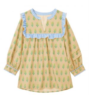 Imily Bela Blúzka  žltá / kaki / svetlozelená / biela