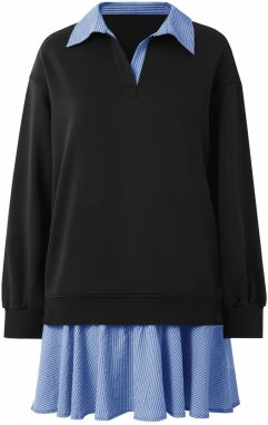 Imily Bela Šaty  modrá / čierna / biela