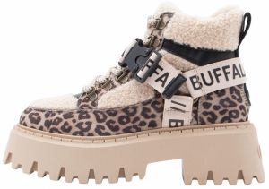 BUFFALO Šnurovacie členkové čižmy 'ASPEN'  krémová / kapučíno / čierna