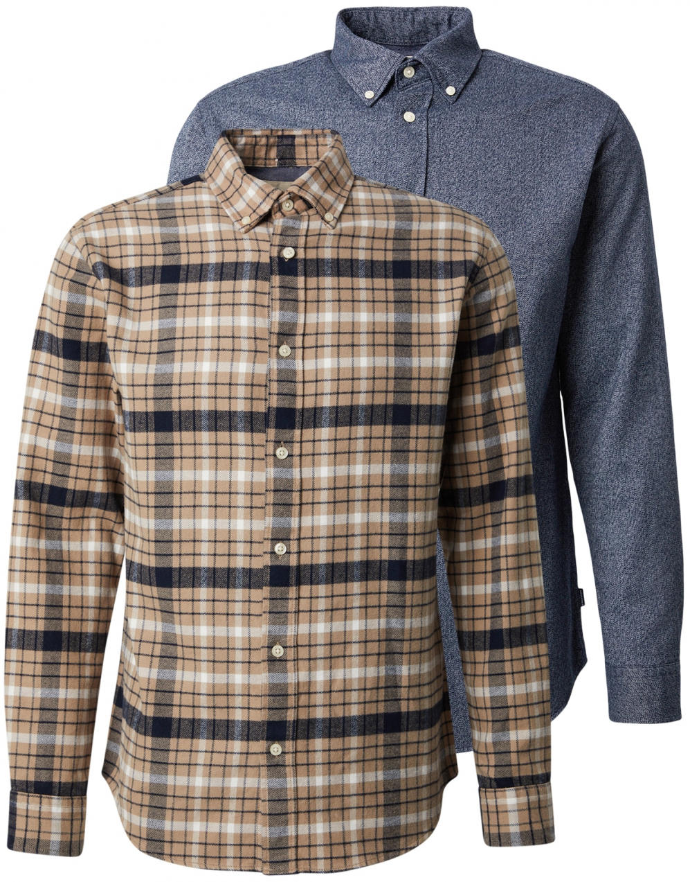 Jack & Jones Premium Košeľa 'JPRBLUBARKLEY'  béžová / námornícka modrá / biela