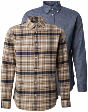Jack & Jones Premium Košeľa 'JPRBLUBARKLEY'  béžová / námornícka modrá / biela