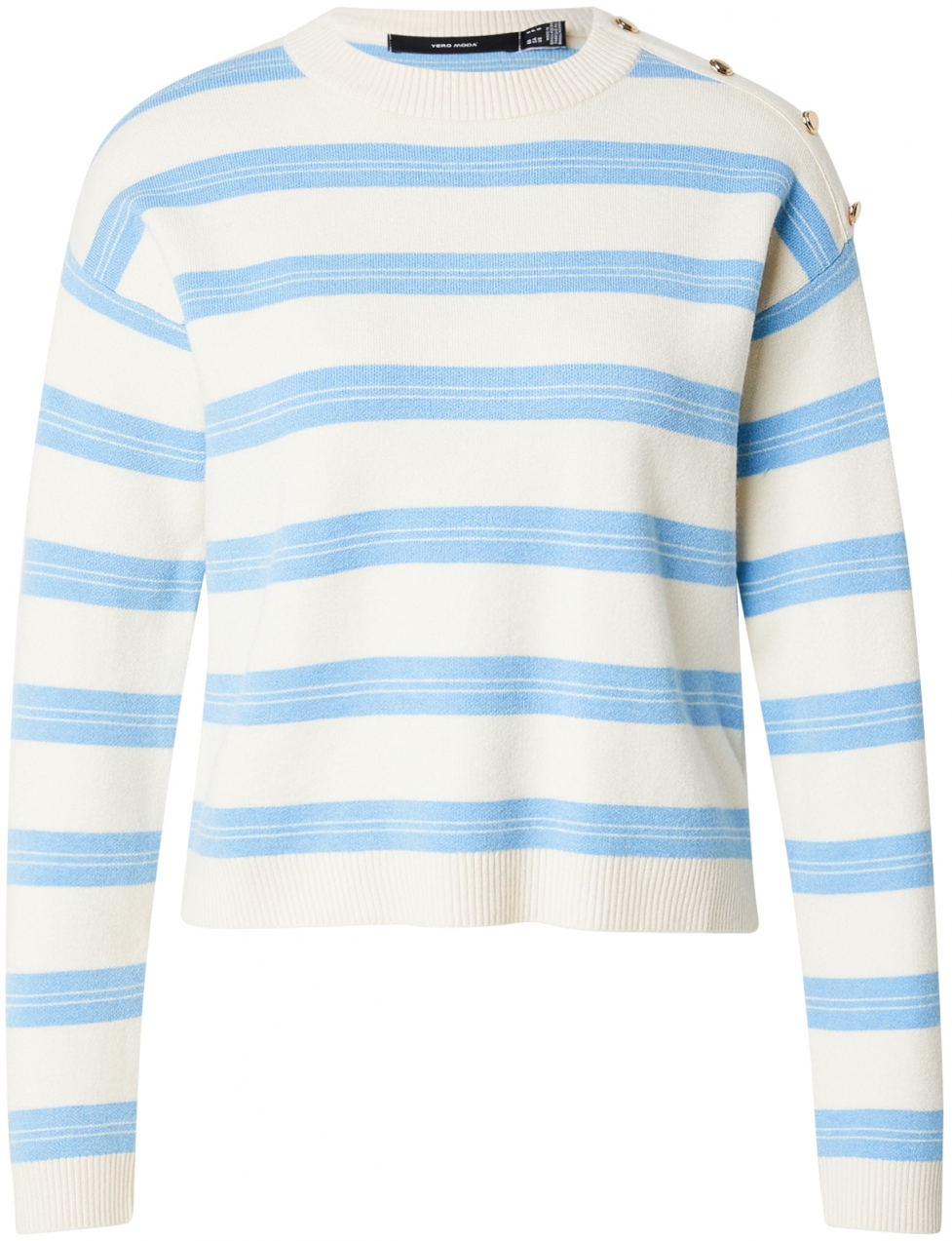 VERO MODA Sveter 'VMGOLD'  béžová / nebesky modrá