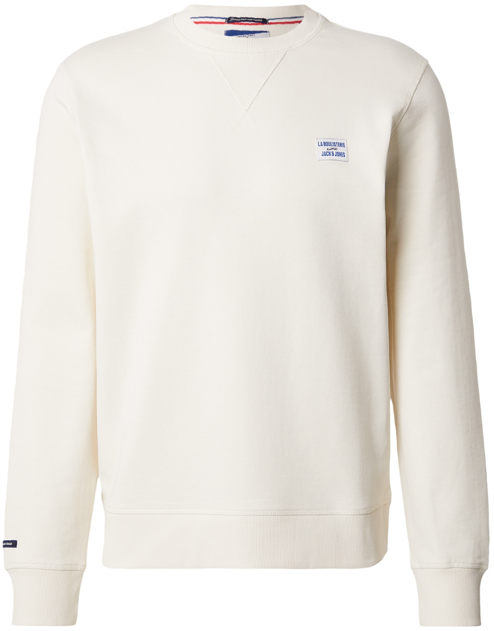 JACK & JONES Mikina 'JORFURORE'  svetločervená / čierna / biela ako vlna