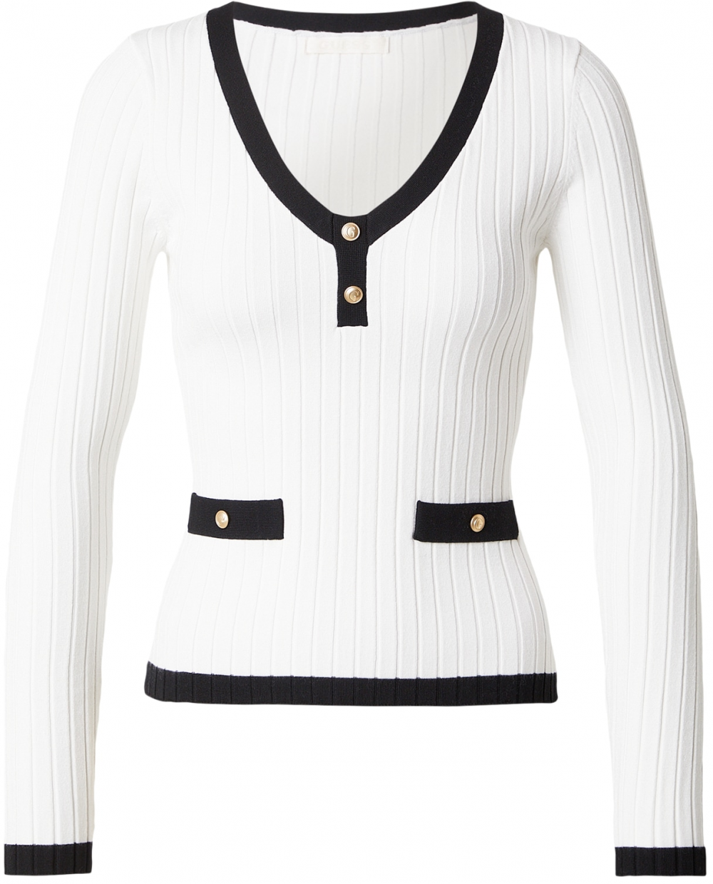 GUESS Sveter 'LAUREL'  krémová / čierna