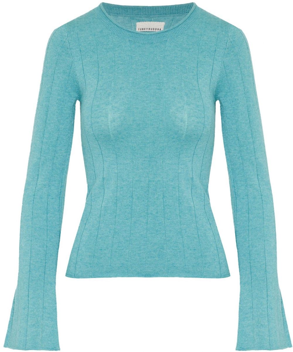 Funky Buddha Sveter  tyrkysová