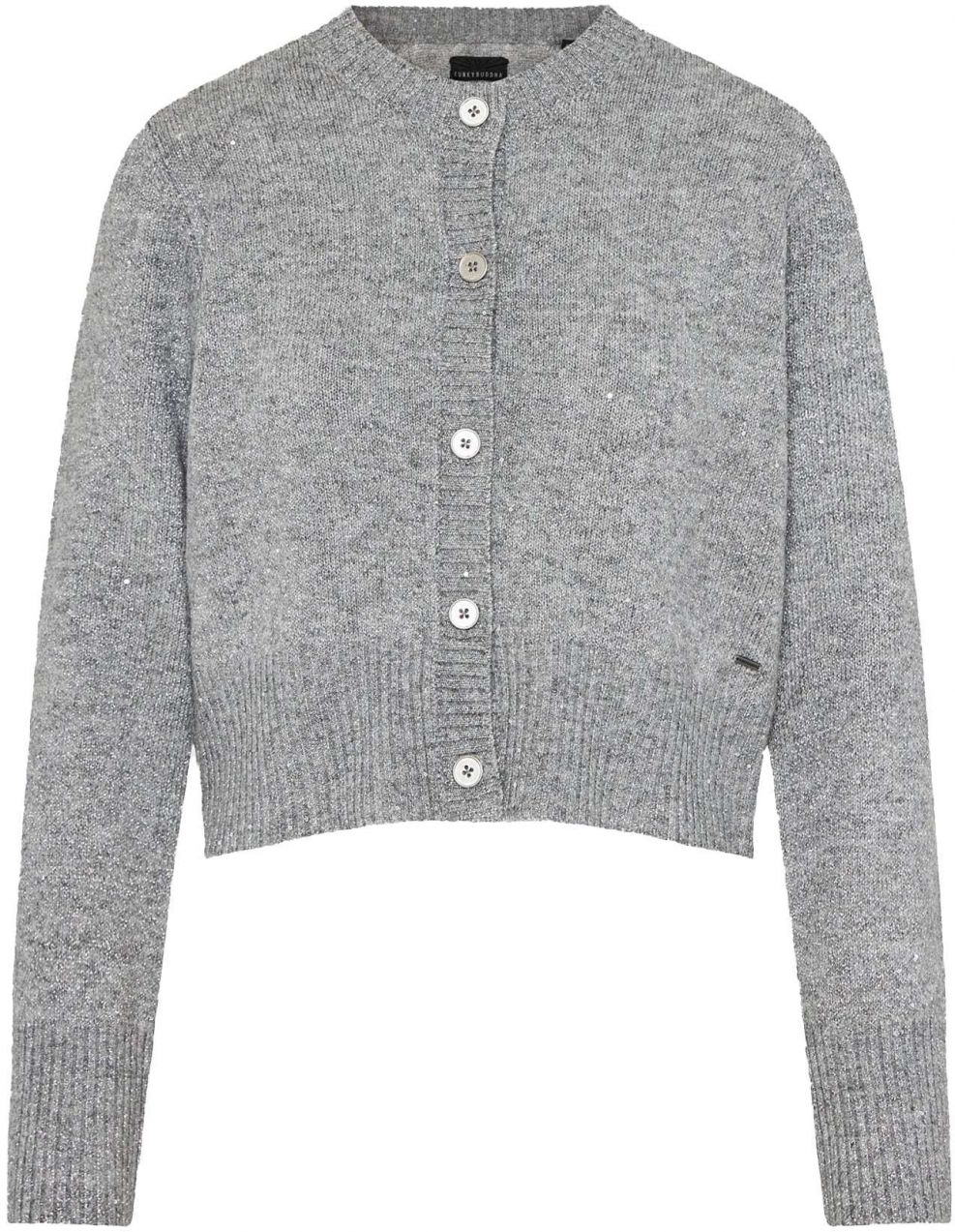 Funky Buddha Kardigán  sivá melírovaná