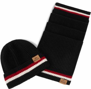 LONSDALE Čiapky 'Butleigh'  farba ťavej srsti / tmavočervená / čierna / biela