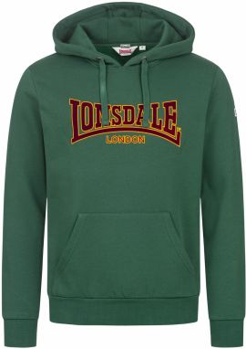 LONSDALE Mikina 'Classic'  tmavozelená / oranžová / čierna