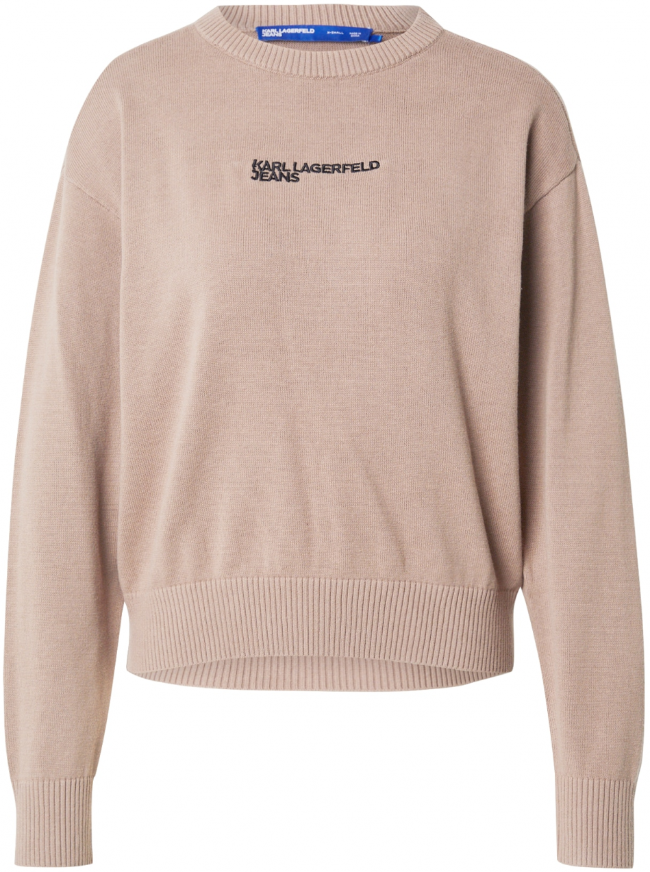 KARL LAGERFELD JEANS Sveter  béžová / čierna
