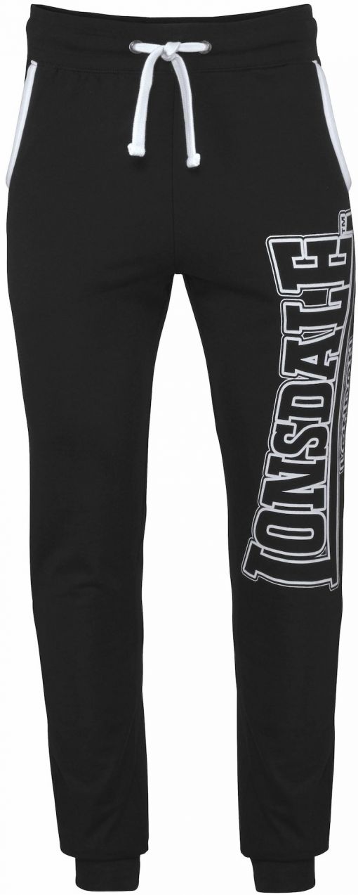 LONSDALE Nohavice 'Marldon'  čierna / biela