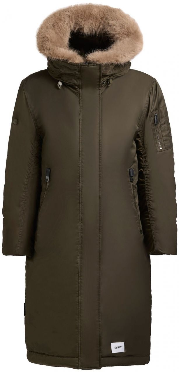 khujo Zimný kabát 'Oliva'  tmavozelená