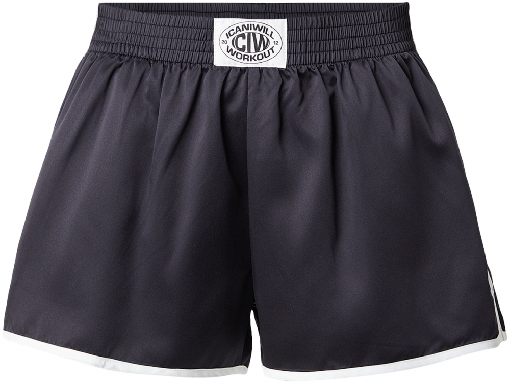 ICANIWILL Športové nohavice  čierna / biela