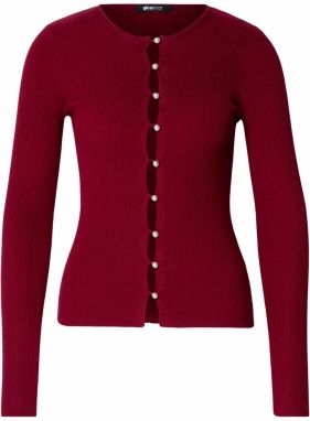 Gina Tricot Kardigán  tmavočervená / perlovo biela