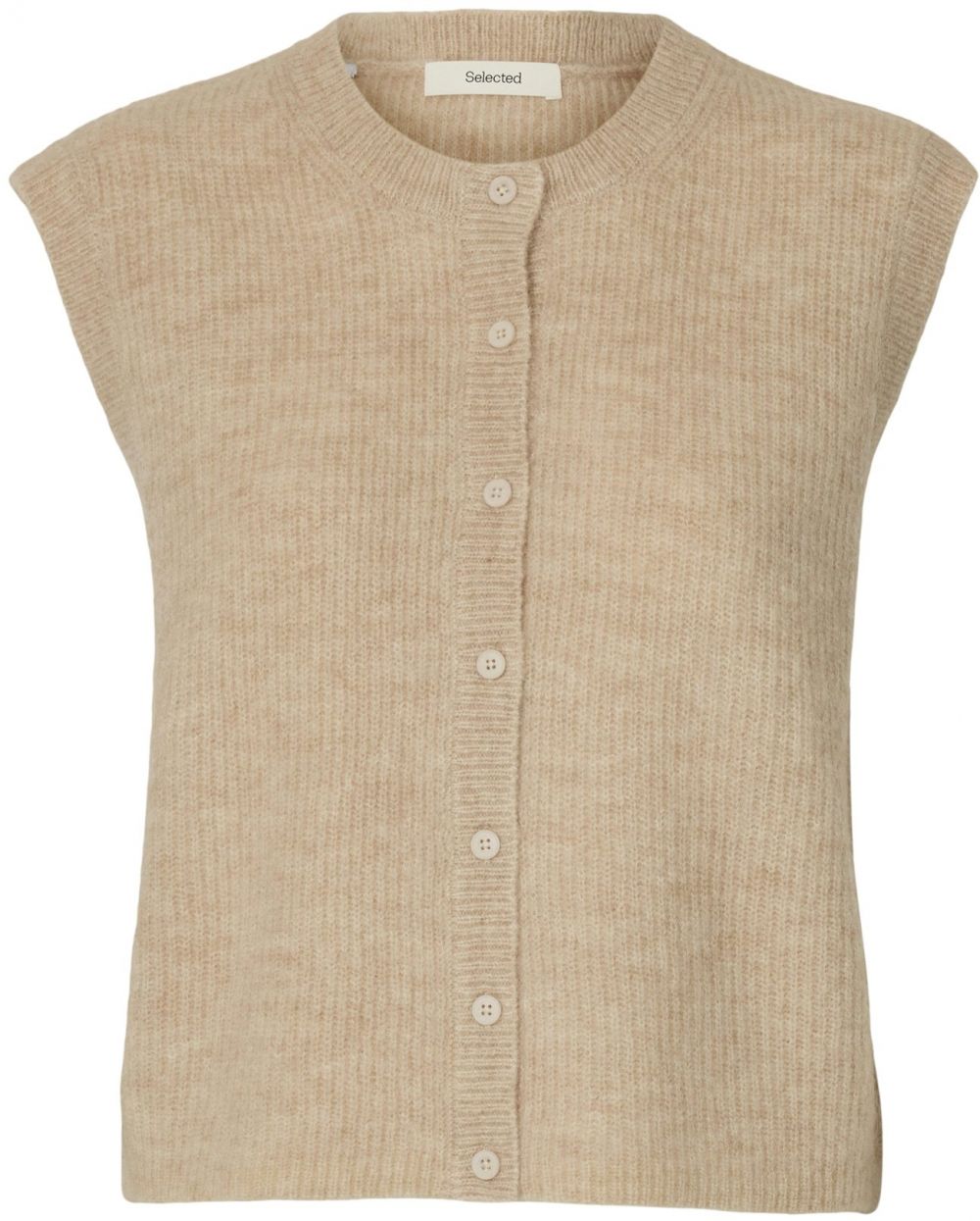 SELECTED Pletená vesta 'SLFLULU'  piesková
