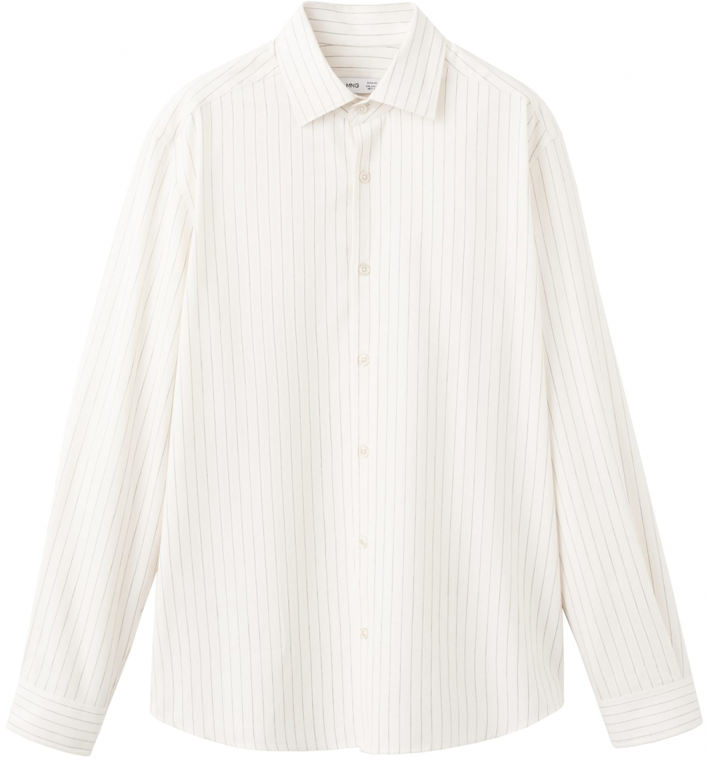 MANGO MAN Košeľa 'Ares'  krémová / sivá