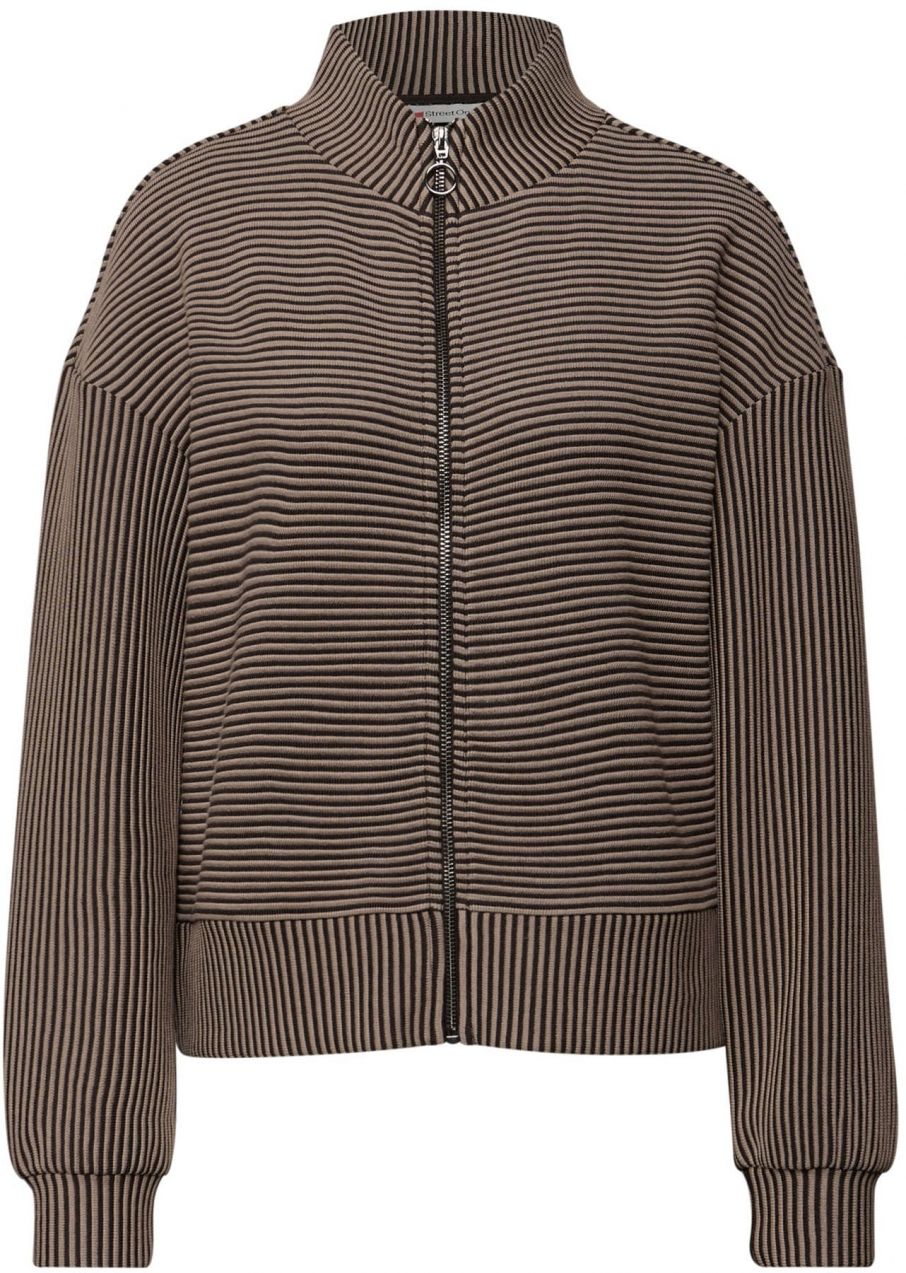 STREET ONE Tepláková bunda  mokka / tmavohnedá