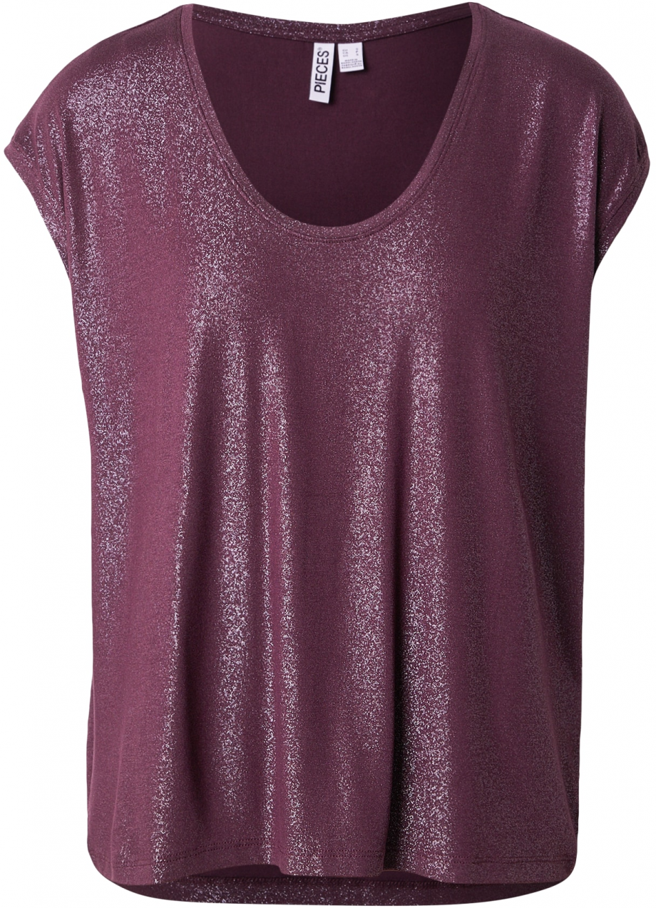 PIECES Curve Tričko 'PCALICE'  vínovo červená