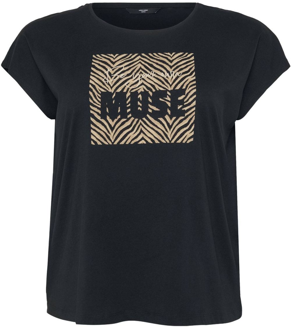 Vero Moda Curve Tričko 'VMCSTINA AVA'  béžová / čierna / biela