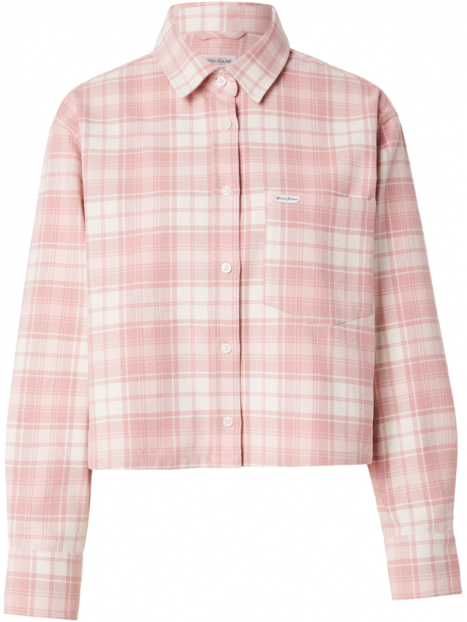 GUESS JEANS Blúzka  fialová / biela