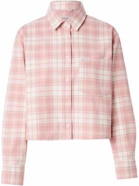 GUESS JEANS Blúzka  fialová / biela