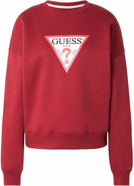 GUESS JEANS Mikina 'ICONIC'  merlotová / svetločervená / čierna / biela