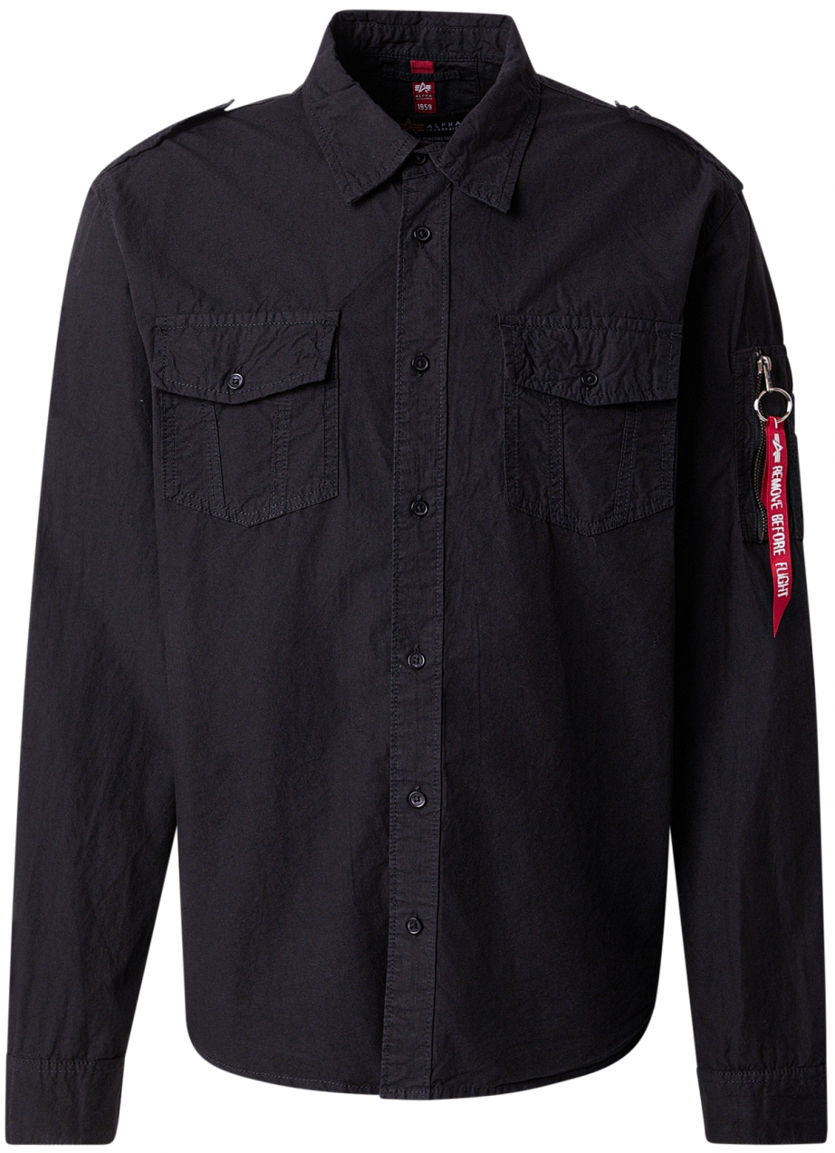 ALPHA INDUSTRIES Košeľa 'Dragon'  olivová / oranžová / čierna / biela