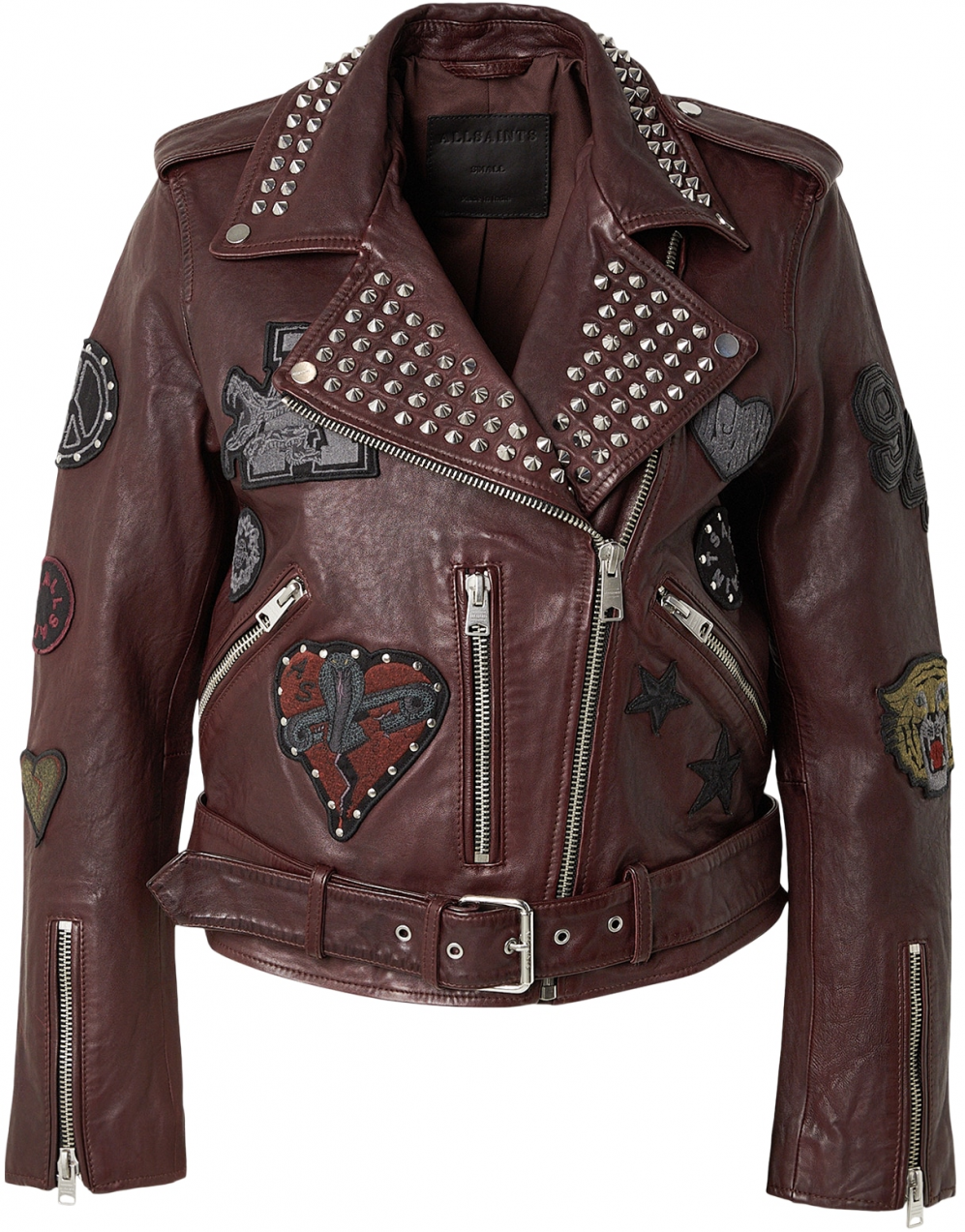 AllSaints Prechodná bunda  tmavosivá / kaki / čerešňová / čierna