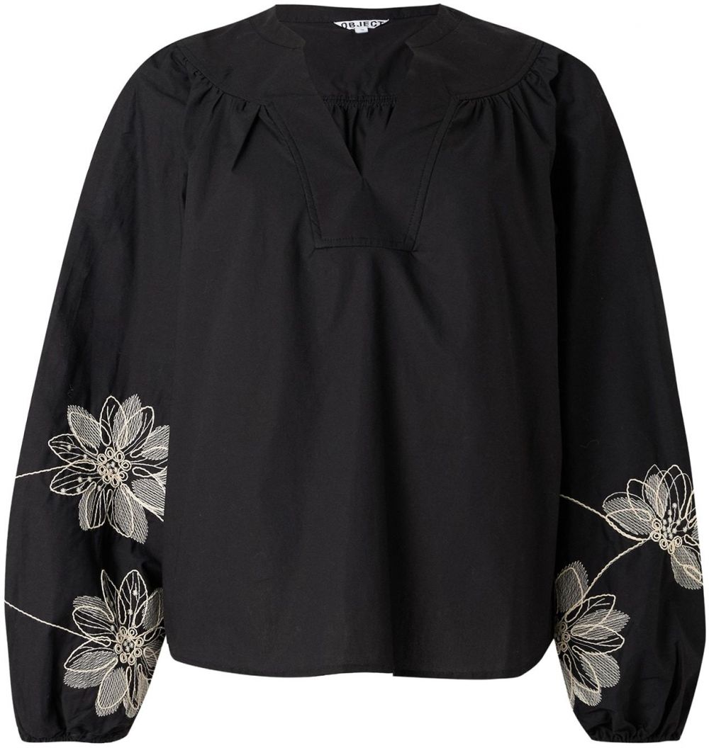 OBJECT Blúzka 'OBJMERLE'  čierna / biela