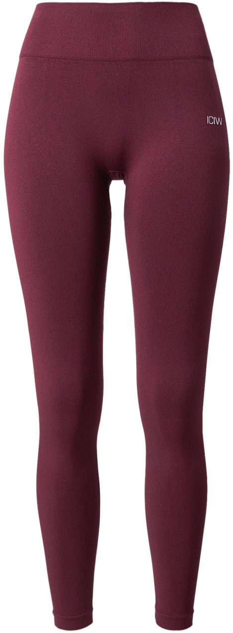 ICANIWILL Športové nohavice 'Smooth Seamless Tights W'  vínovo červená / strieborná