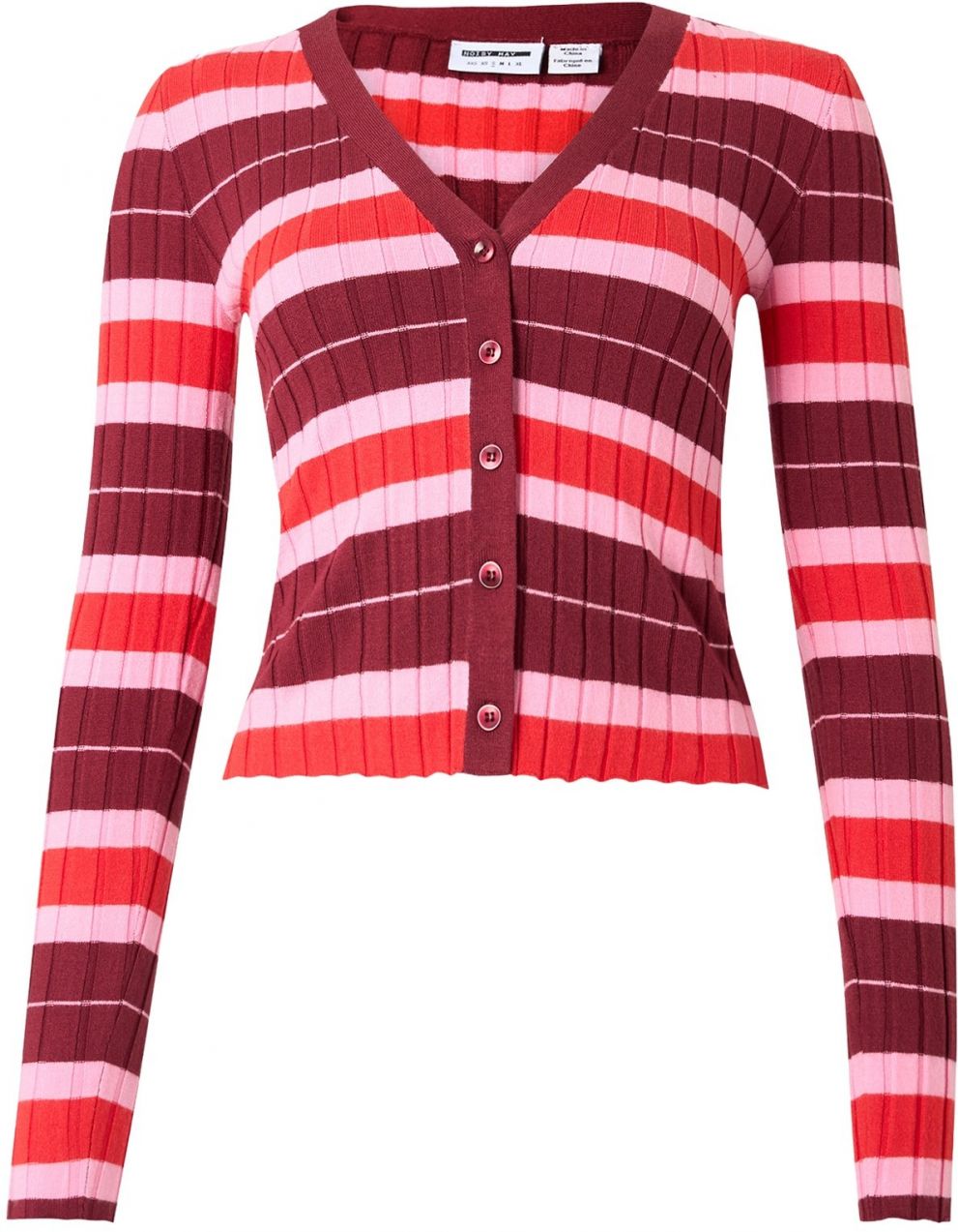 Noisy may Kardigán 'NMANNY'  ružová / červená / bordová
