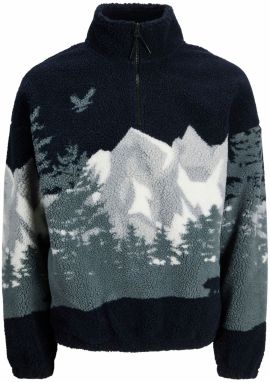 JACK & JONES Sveter 'JORBEAR MOUNTAIN'  tmavomodrá / sivá / čadičová / biela