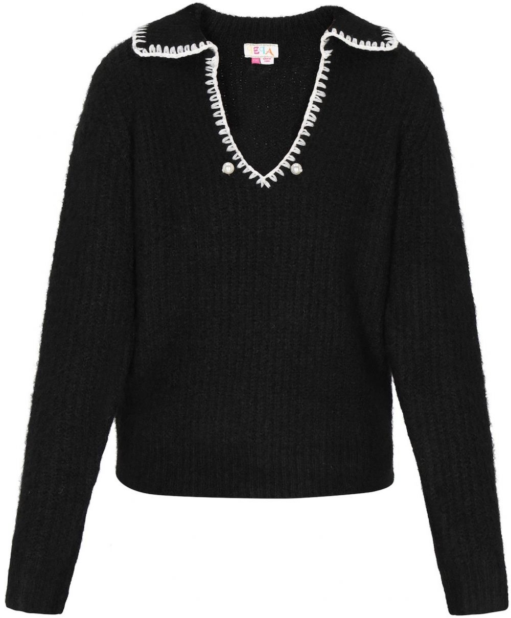 IZIA Sveter  čierna / biela / perlovo biela