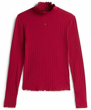 Tommy Jeans Tričko  farba lesného ovocia