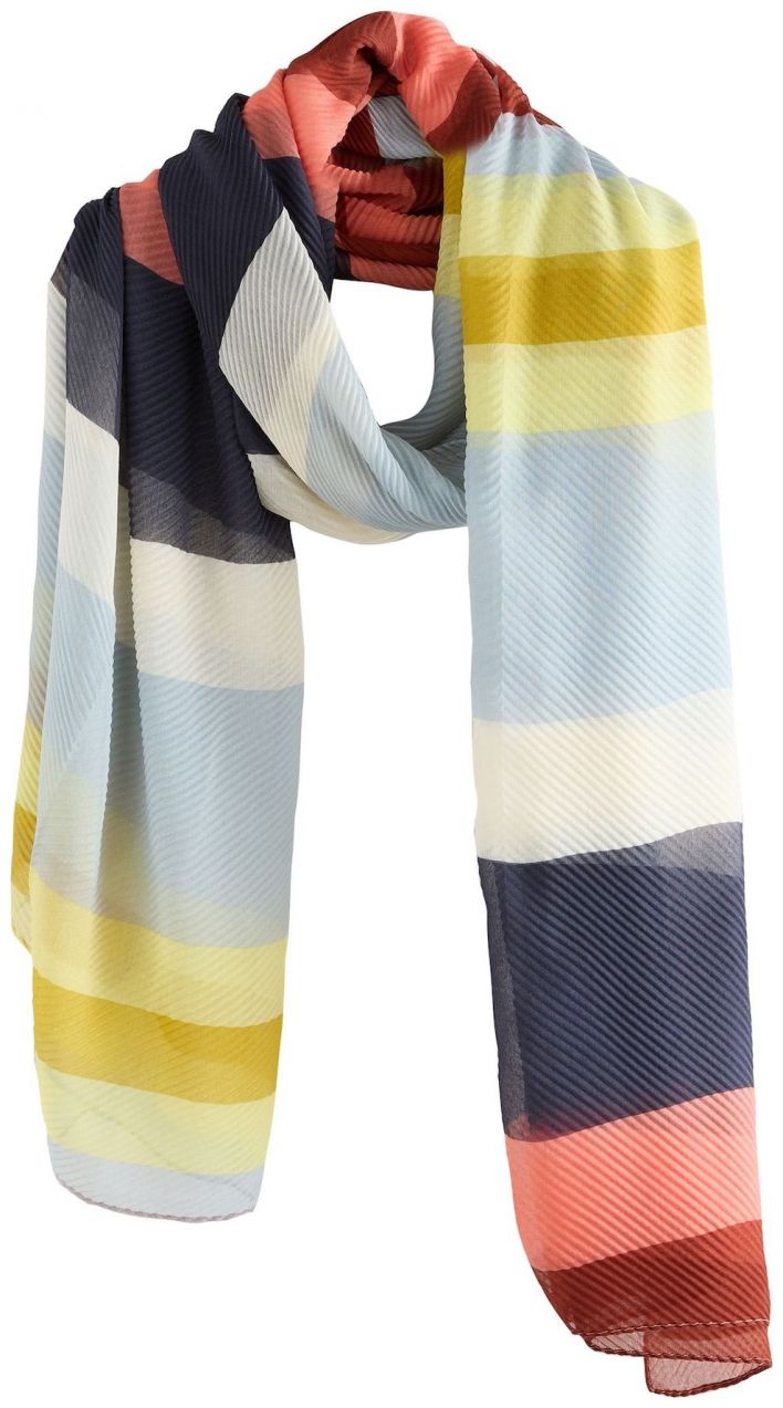 Next Šál  námornícka modrá / svetložltá / oranžová / koralová