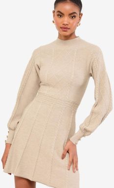 Lipsy Pletené šaty  béžová