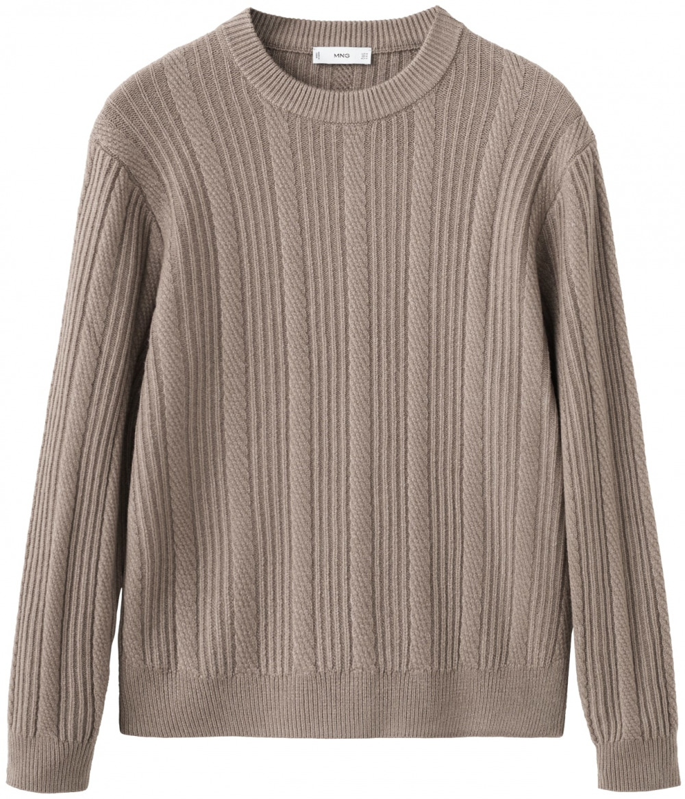 MANGO MAN Sveter 'Marina'  tmavošedá