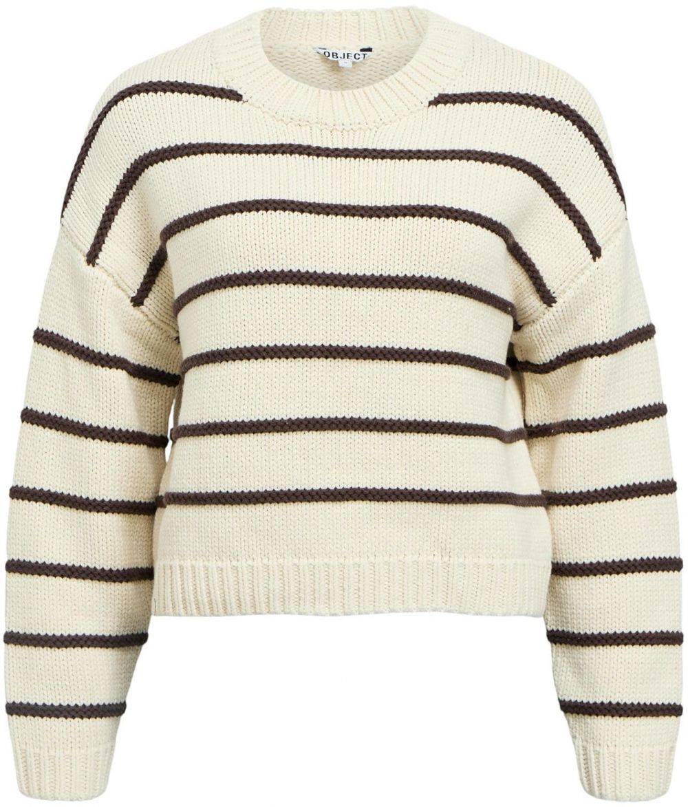 OBJECT Sveter 'OBJODA'  béžová / hnedá