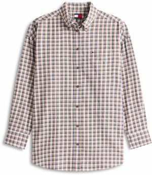 Tommy Jeans Blúzka  krémová / svetlohnedá / tmavosivá / tmavočervená